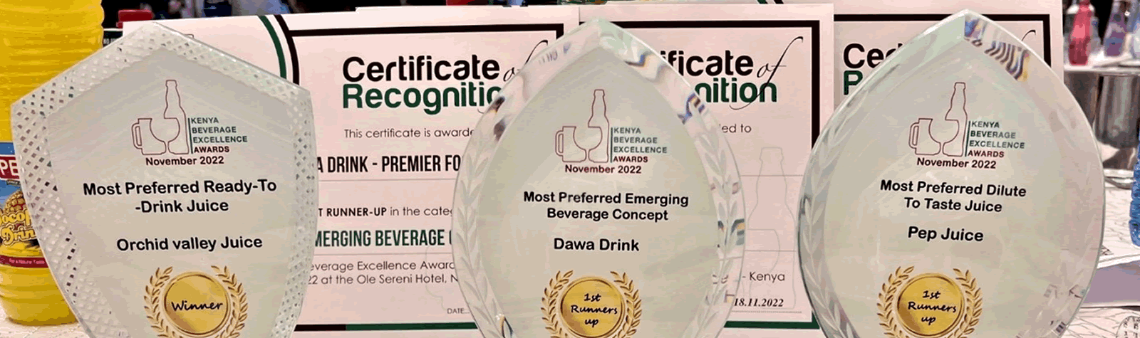 Premier Foods Ltd. bags 4 awards at the East Africa Brand Quality and Kenya Beverage Awards